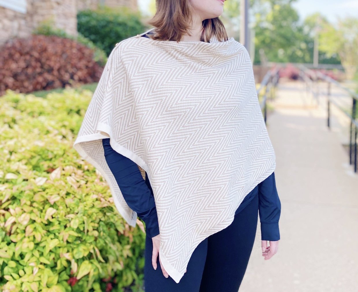 Knitted Chevron Poncho