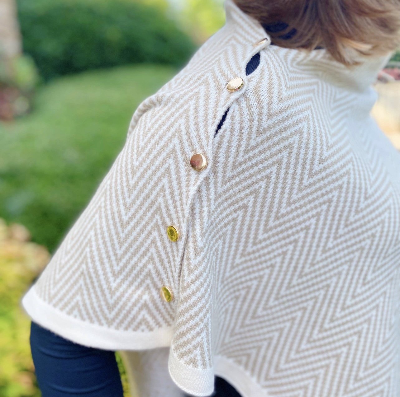 Knitted Chevron Poncho