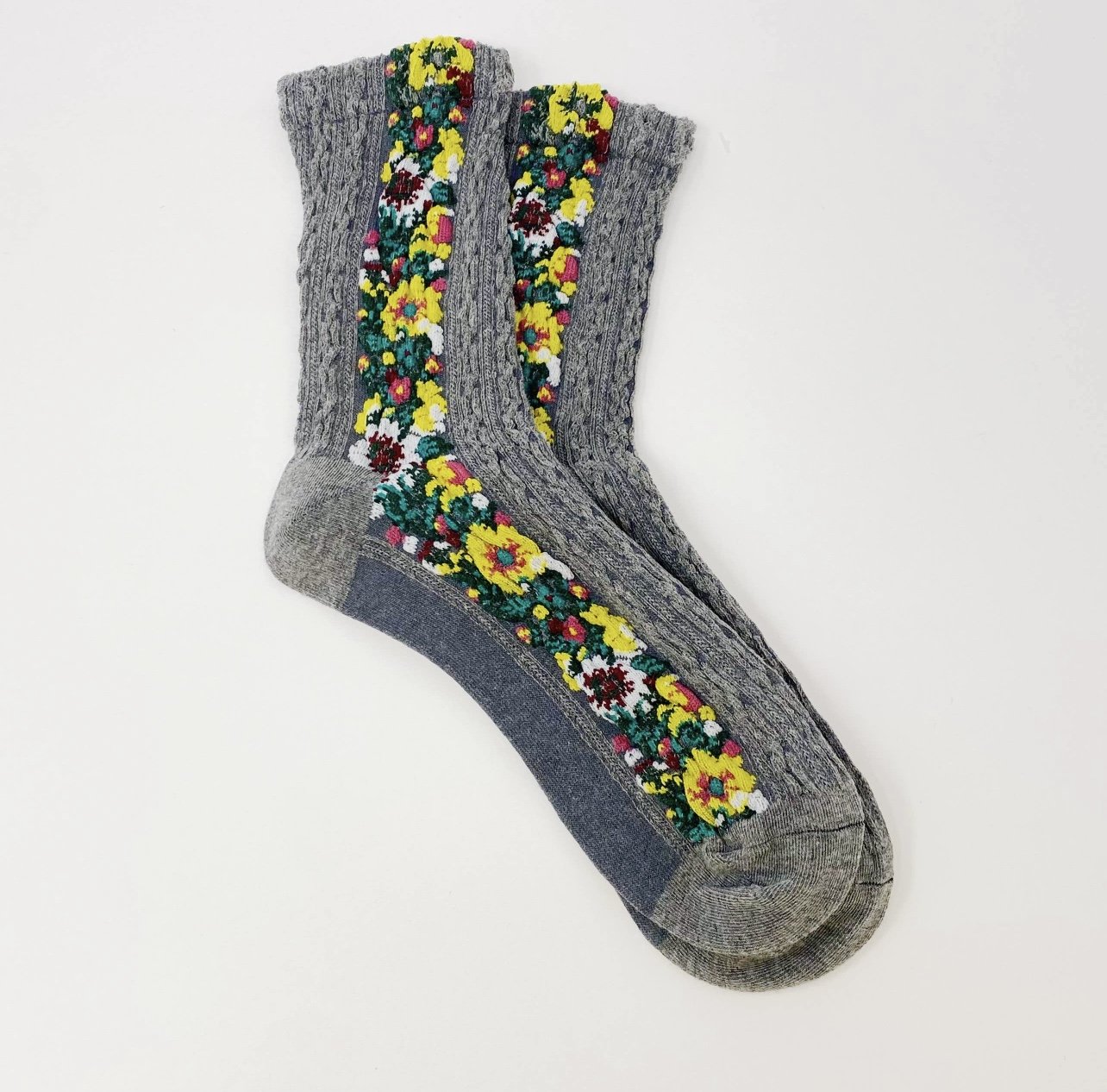 Embroidered Wildflower Socks